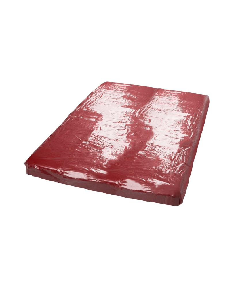 Drap de lit en vinyle rouge 200 x 230 cm 